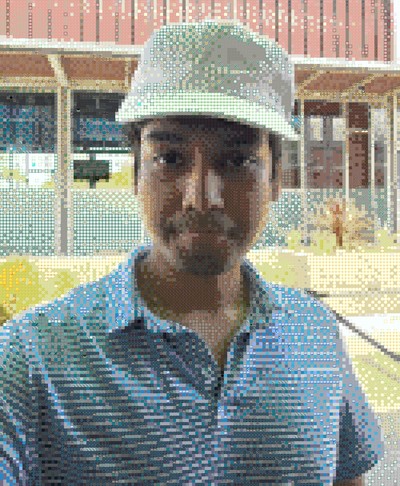 Ayush Barik, built out of Minecraft blocks